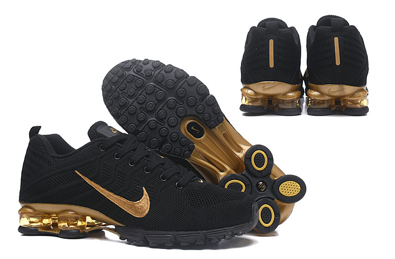 Men Nike AIR Shox Knit Black Gold